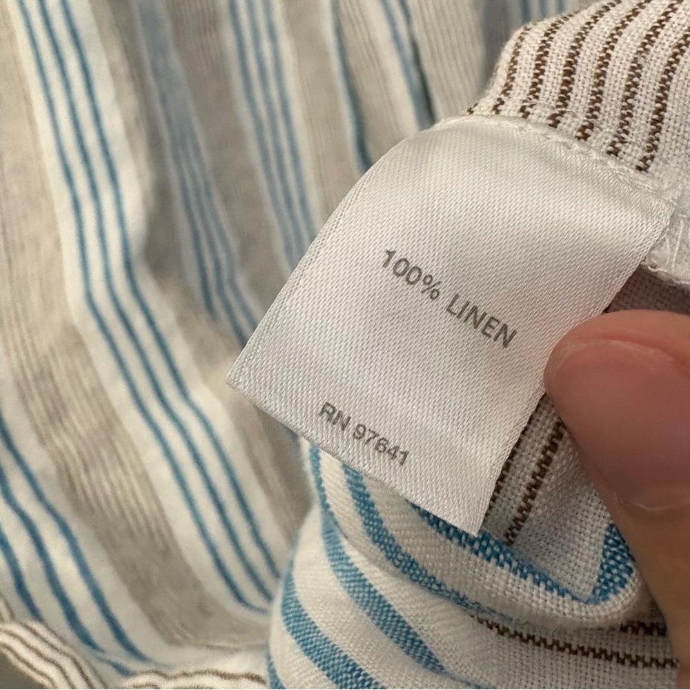 J. Jill Love Linen White Striped Sleeveless Dress - Size Small - Picture 4 of 5